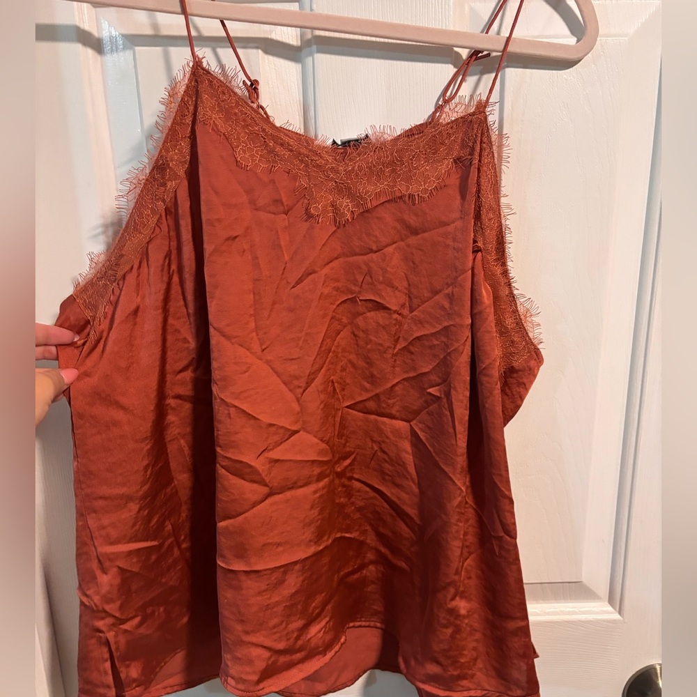 Nine West Terracotta Lace Trim Cami